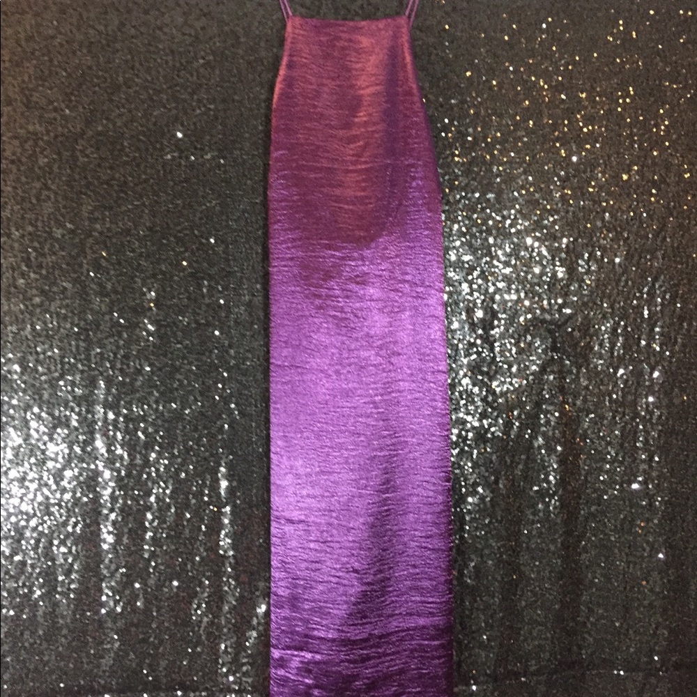 Purple spaghetti strap backless dress